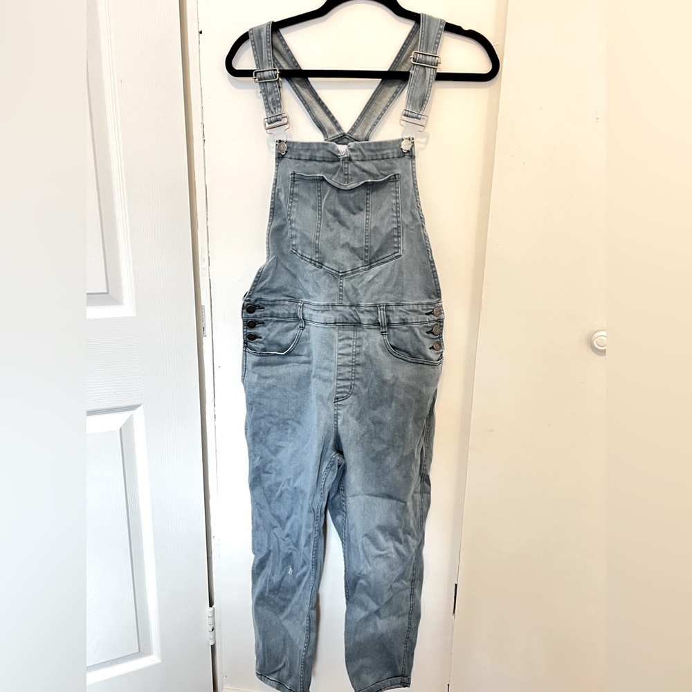 RVCA Blue Smooth Denim Overalls Size 28